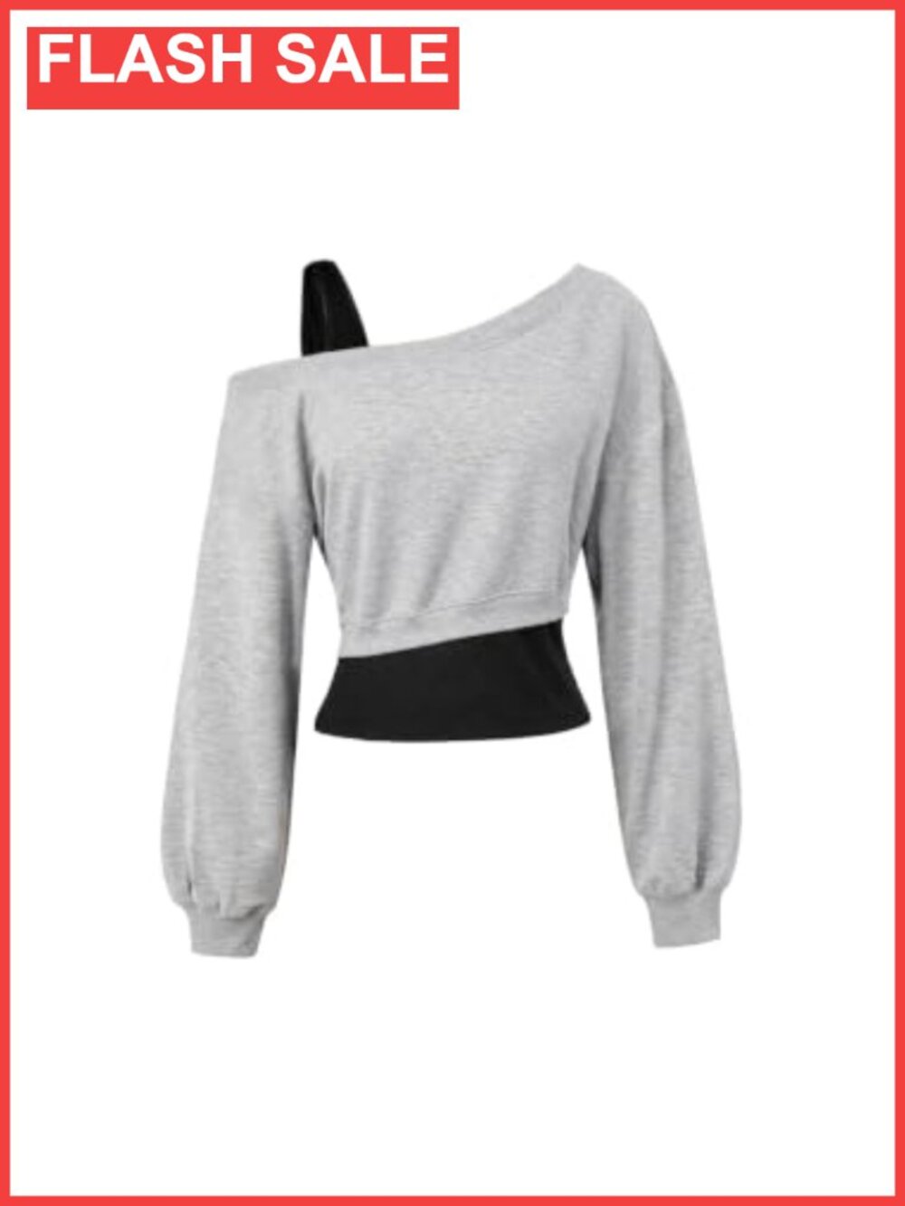 Off Shoulder Cropped Sweatshirt Long Sleeve Crop Top